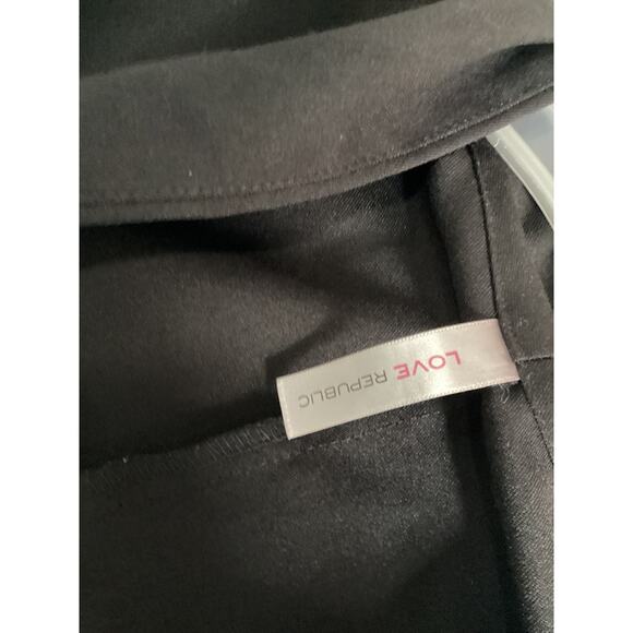 Love Republic Women's Solid Black Open Front Crop Blazer Size W19 L20 - Picture 3 of 5